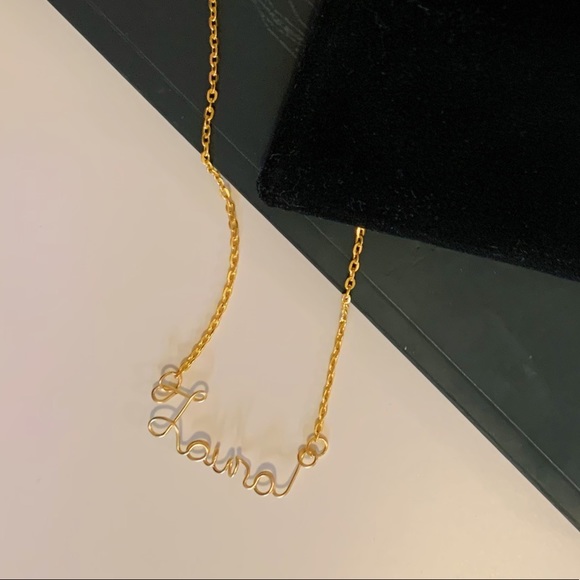 Customizable Gold Wire Necklace - Picture 2 of 10